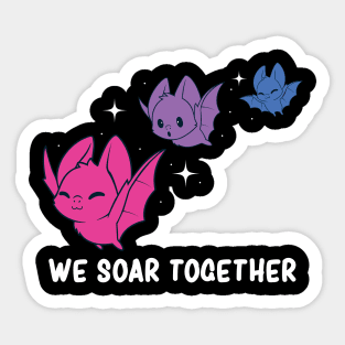 Bisexual Pride Flag Cute Bisexuality Bi Bat Sticker